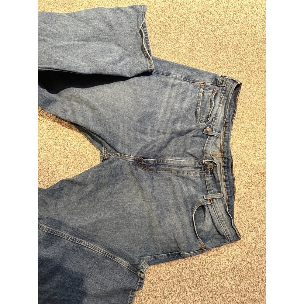 Levis 505 Regular Fit Wide Leg 42x30 Medium Wash Red Tab Blue Denim Jeans - Picture 9 of 9
